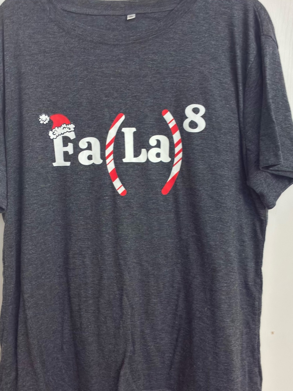 SHEIN Dark Gray 'Fa(La)8' Holiday Graphic Tee
